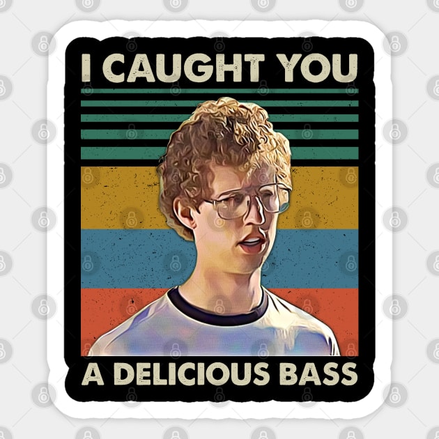 Retro Men I Caught You A Delicious Bass Sticker by BradleyLeeFashion